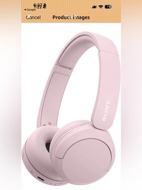 Sony Pink Over-Ear Bluetooth Headphones